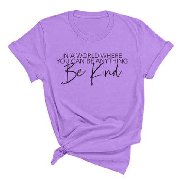 T-shirt dam med tryck B357 lila M