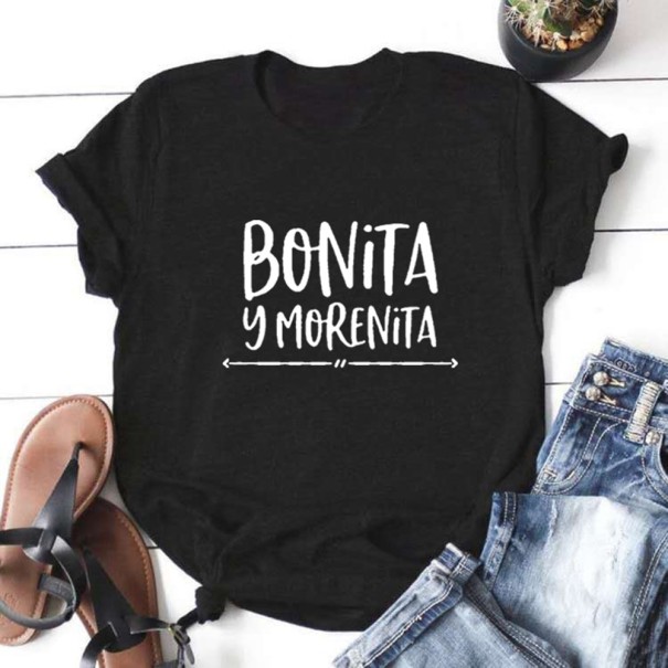 T-shirt dam med tryck B368