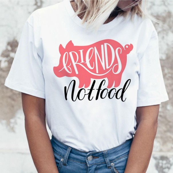 T-shirt dam med veganskt motiv S 24