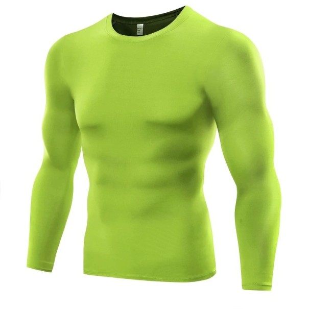 T-shirt de compression pour hommes F1766 vert fluo XL