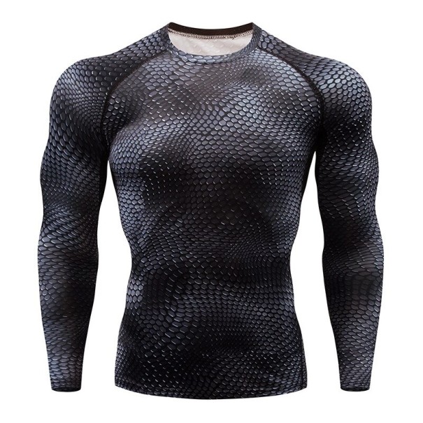 T-shirt de compression pour hommes F1796 noir L 1