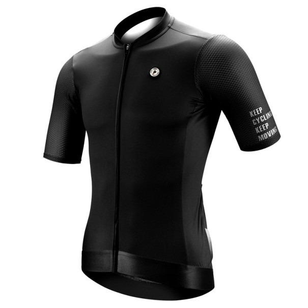 T-shirt de cyclisme unisexe à manches courtes avec fermeture éclair, idéal pour le cyclisme, le sport et les activités en plein air noir XL