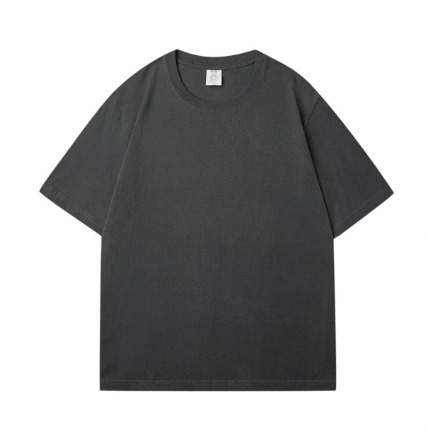 T-shirt décontracté à manches courtes Coupe oversize Design simple Matière en coton doux T-shirt confortable à porter au quotidien gris M