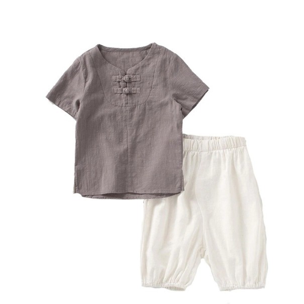 T-shirt et pantalon pour enfants L1422 marron 2