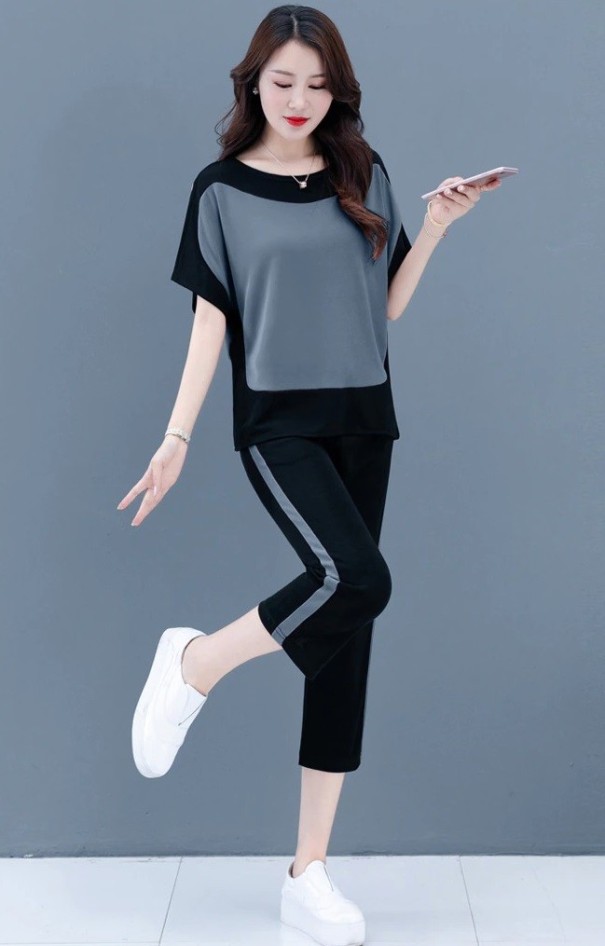 T-shirt et pantalon pour femmes B1095 bleu XXL