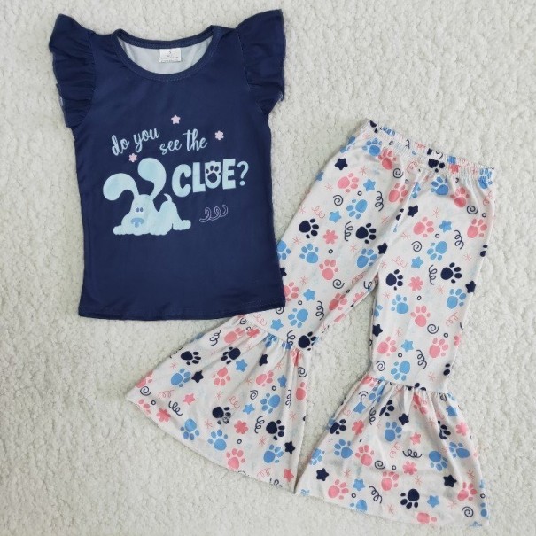 T-shirt et pantalon pour fille L1468 4 D