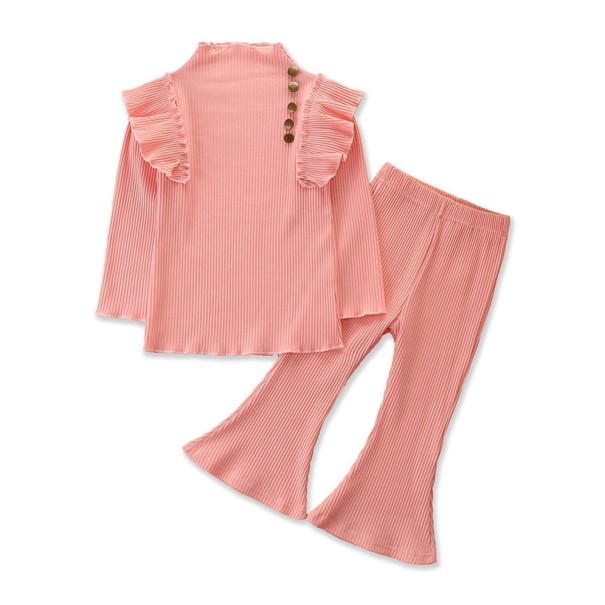 T-shirt et pantalon pour fille L1547 rose 3