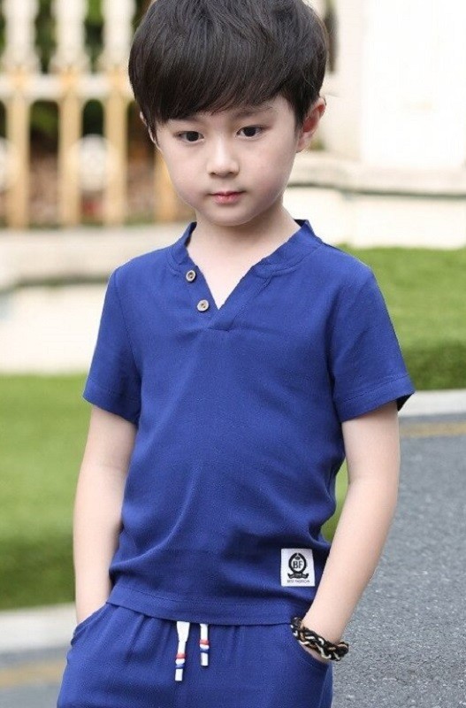 T-shirt et pantalon pour garçon L1602 bleu 8