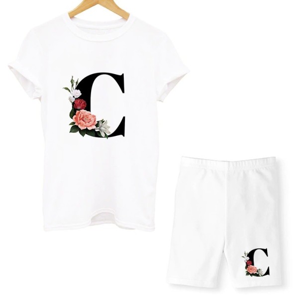 T-shirt et short pour femmes avec lettre S C