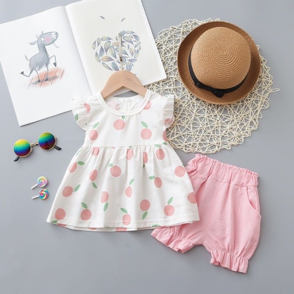 T-shirt et short pour fille L1086 rose 4