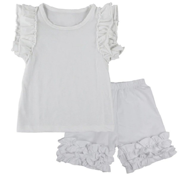 T-shirt et short pour fille L1445 gris clair 12-24 mois