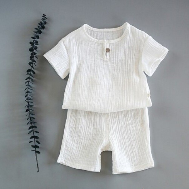 T-shirt et shorts pour enfants L1184 blanc 3
