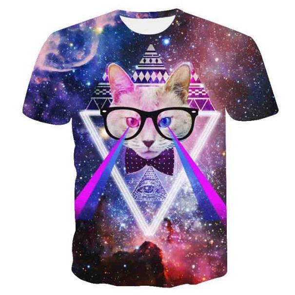 T-shirt feminina com estampa de gato 3XL 11