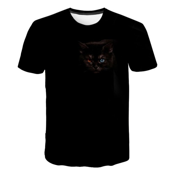 T-shirt feminina com estampa de gato 4XL 5