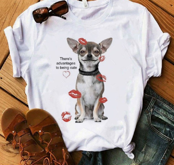 T-shirt feminina com estampado de chihuahua S 1