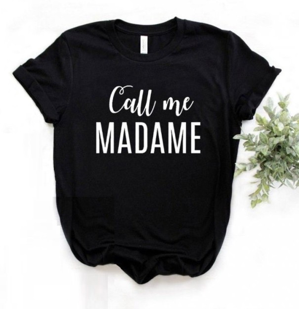 T-shirt femme avec impression A1226 noir XL