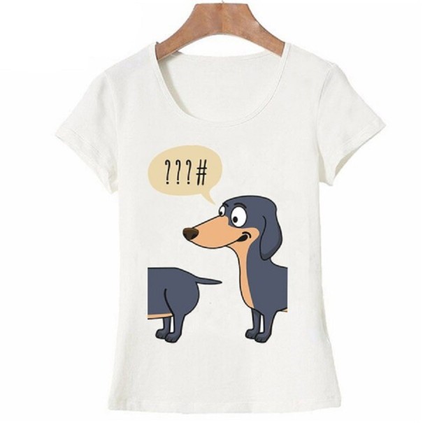 T-shirt femme avec impression de teckel B404 M 1