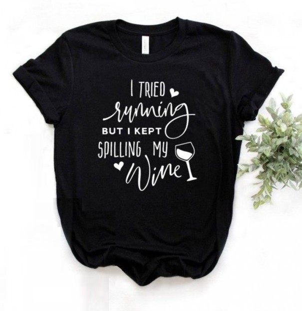 T-shirt femme avec impression humoristique B310 noir S