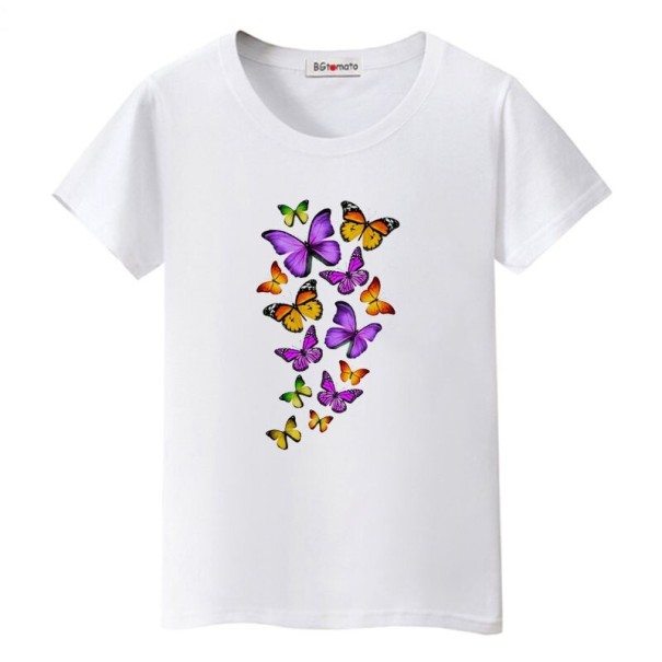 T-shirt femme avec imprimé de papillons XXL 13