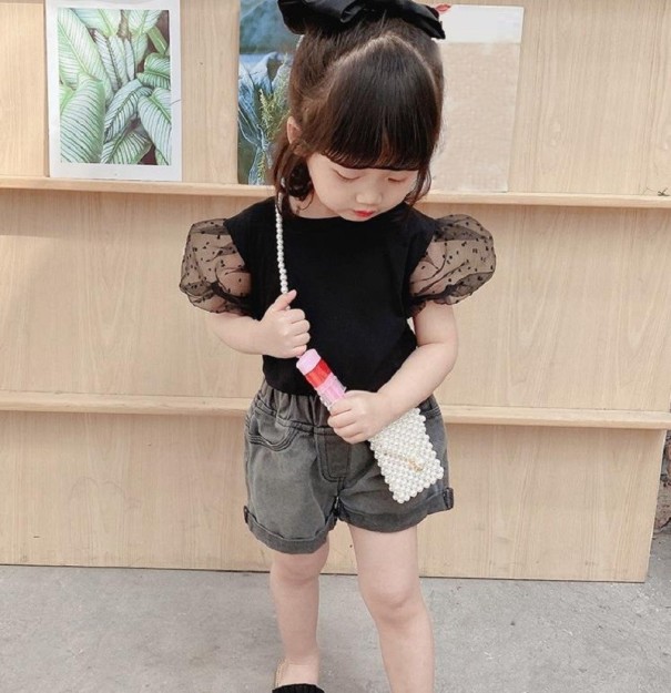 T-shirt fille B1629 noir 3