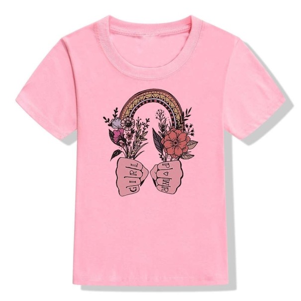T-shirt för flickor B1613 rosa 6-12 månader