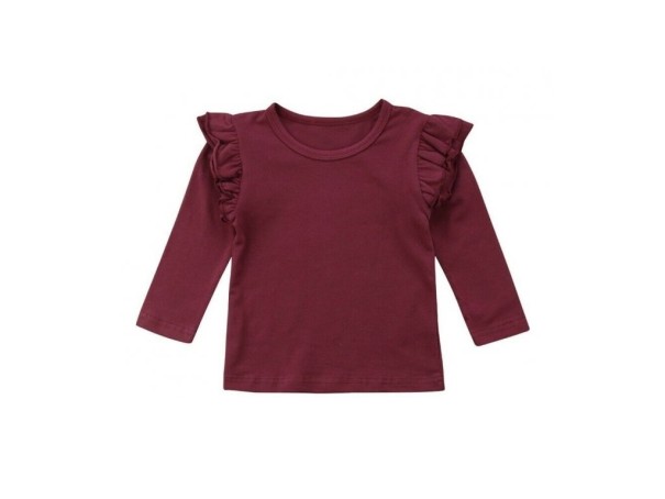 T-shirt för flickor L1742 vinröd 2