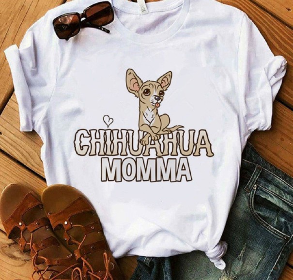 T-shirt för kvinnor med Chihuahua-tryck