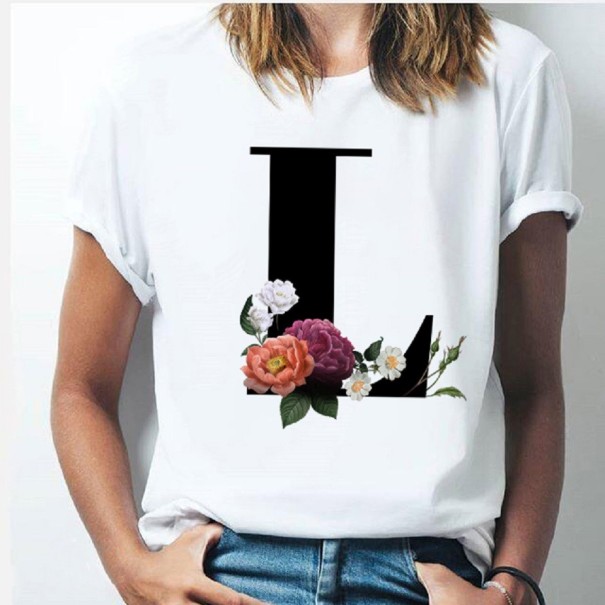T-shirt för kvinnor med en bokstav XS 12