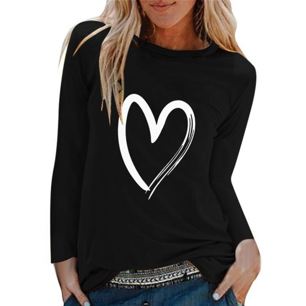 T-shirt för kvinnor med hjärta vit S