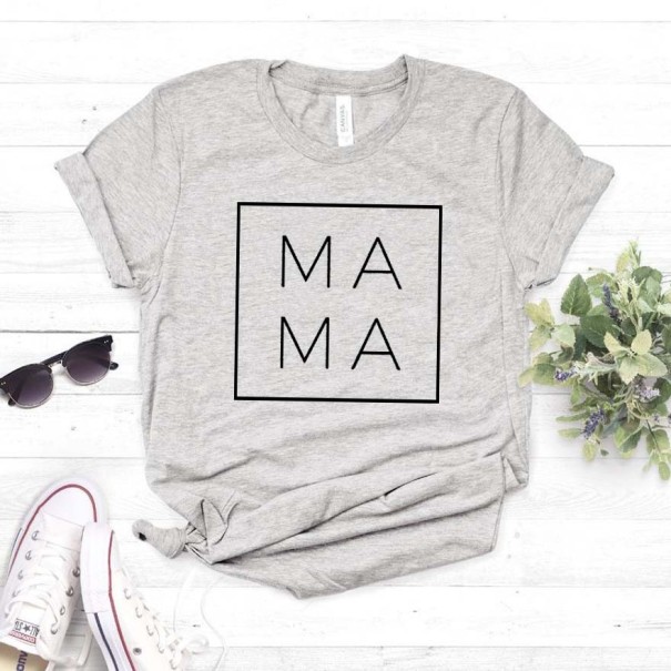 T-shirt för kvinnor med inskriptionen MAMA grå M