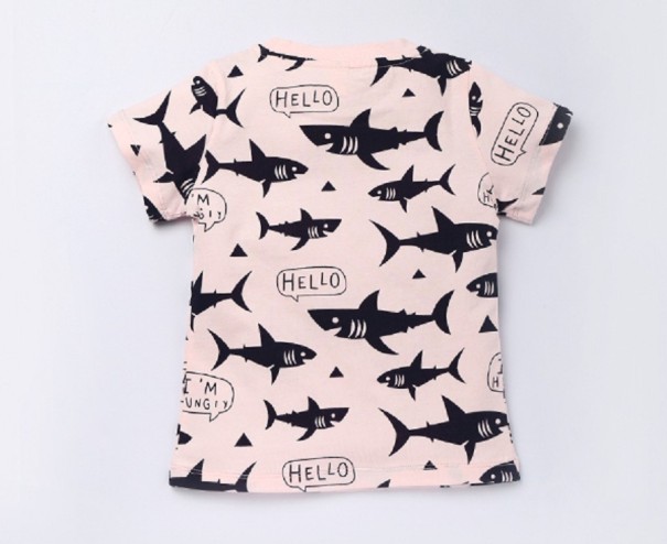 T-shirt för pojkar med hajtryck J2538