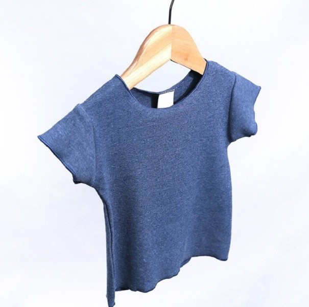 T-shirt för tjejer B1541 mörkblå 12-24 månader