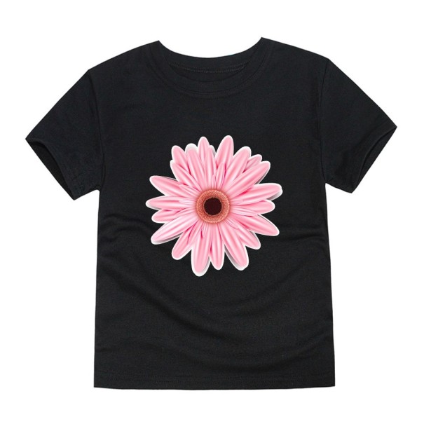 T-shirt för tjejer med blomtryck J3489 lila 14