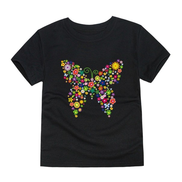 T-shirt för tjejer med Butterfly J3290 mörkrosa 9