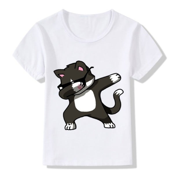 T-Shirt für Mädchen dabbing J622 4 Schwarze Katze