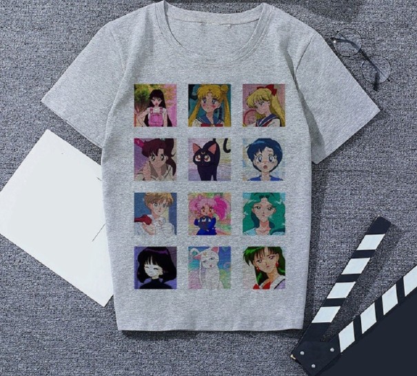 T-shirt gris pour femme avec impression S 7