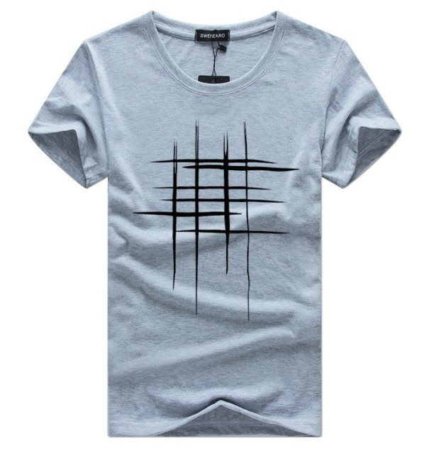 T-shirt herr med ett intressant mönster J2945 grå 3XL
