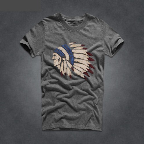 T-shirt herr med indiskt tryck J2681 mörkgrå XS