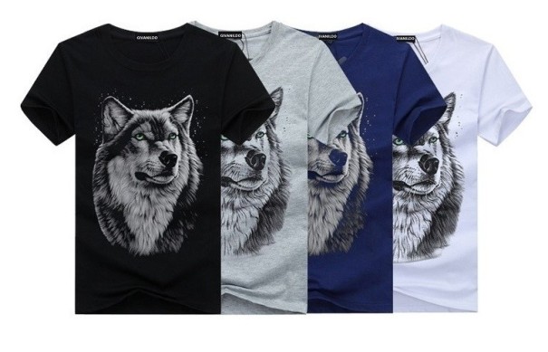 T-shirt herr med tryck - WOLF