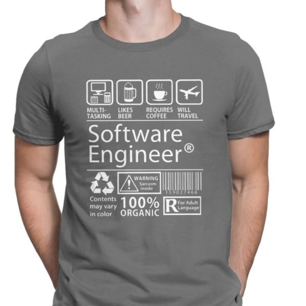 T-shirt herr T2306 mörkgrå XXS