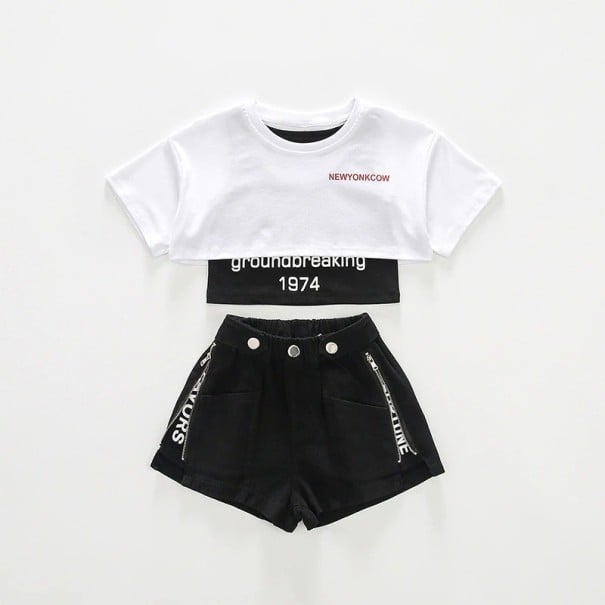 T-shirt, linne och shorts för tjejer L1330 svart 11
