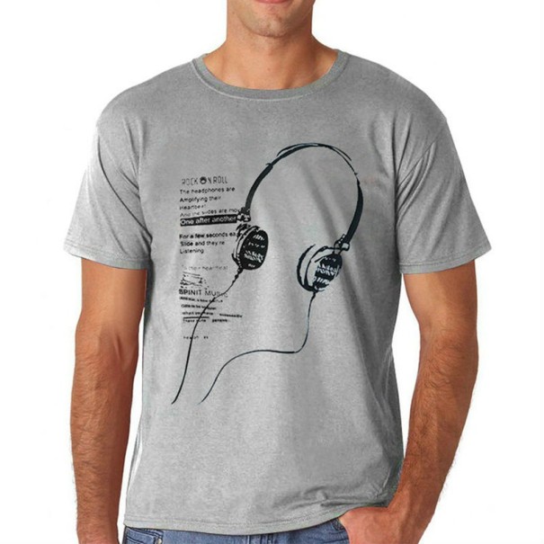 T-shirt Masculina Rock and Roll J2202 cinzento L