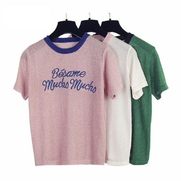 T-shirt med tryck för damer A1086