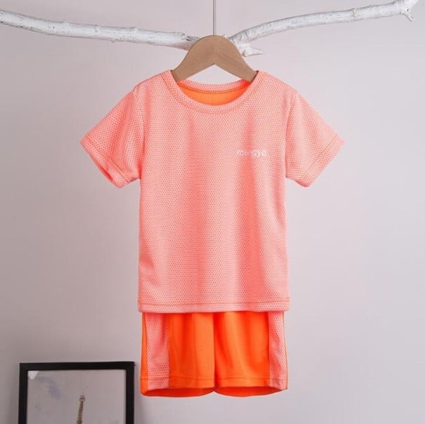 T-shirt och shorts för barn B1476 orange 3