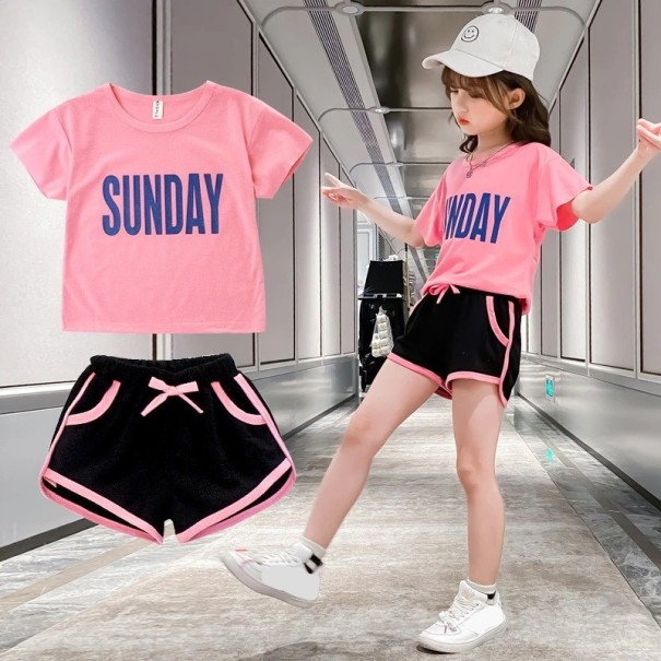 T-shirt och shorts för flickor L1421