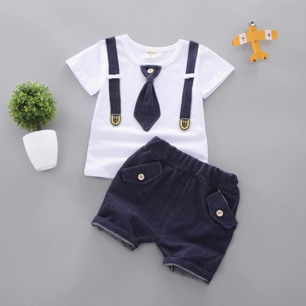 T-shirt och shorts för pojkar L1589 brun 4