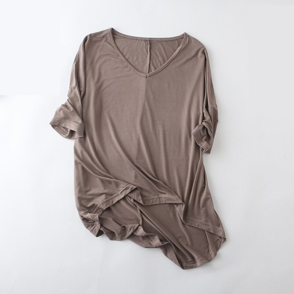 T-shirt oversize pour femmes B377 marron