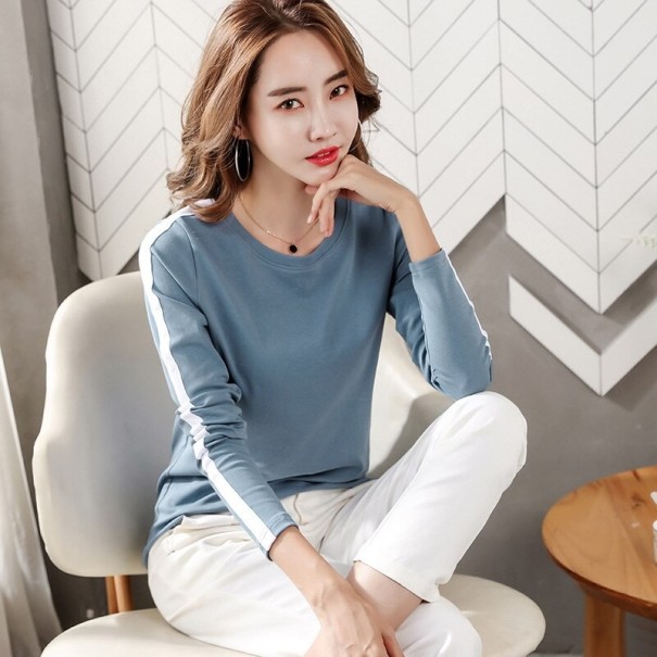 T-shirt pour femmes à rayures bleu XXL