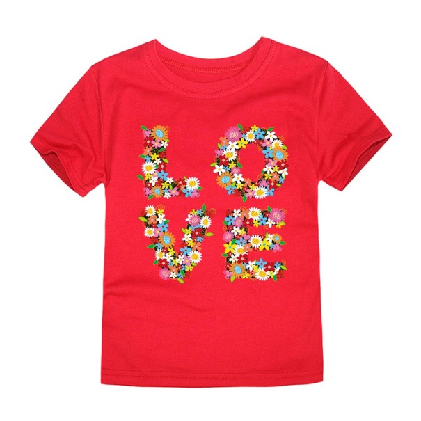 T-shirt pour fille LOVE J3289 rouge 9