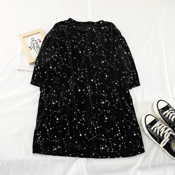 T-shirt scintillant pour femmes A204 noir